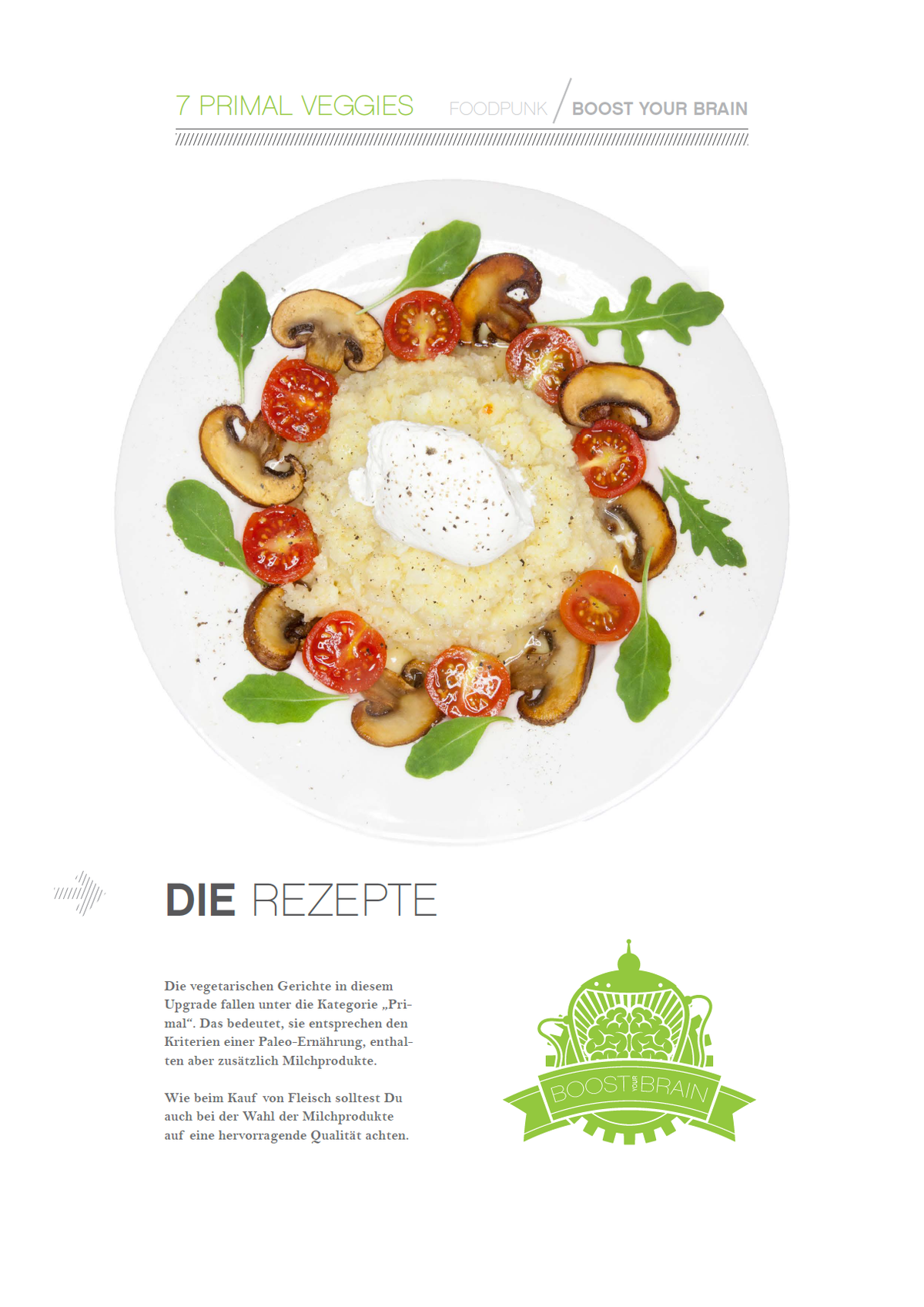 Primal Upgrade, Boost Your Brain 1700 kcal, 7 vegetarische Rezepte mit Milchprodukten