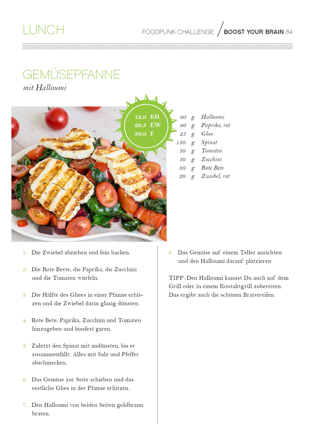 Boost Your Brain Veggie 1500 kcal, 30 Tage vegetarischer Keto Ernährungsplan