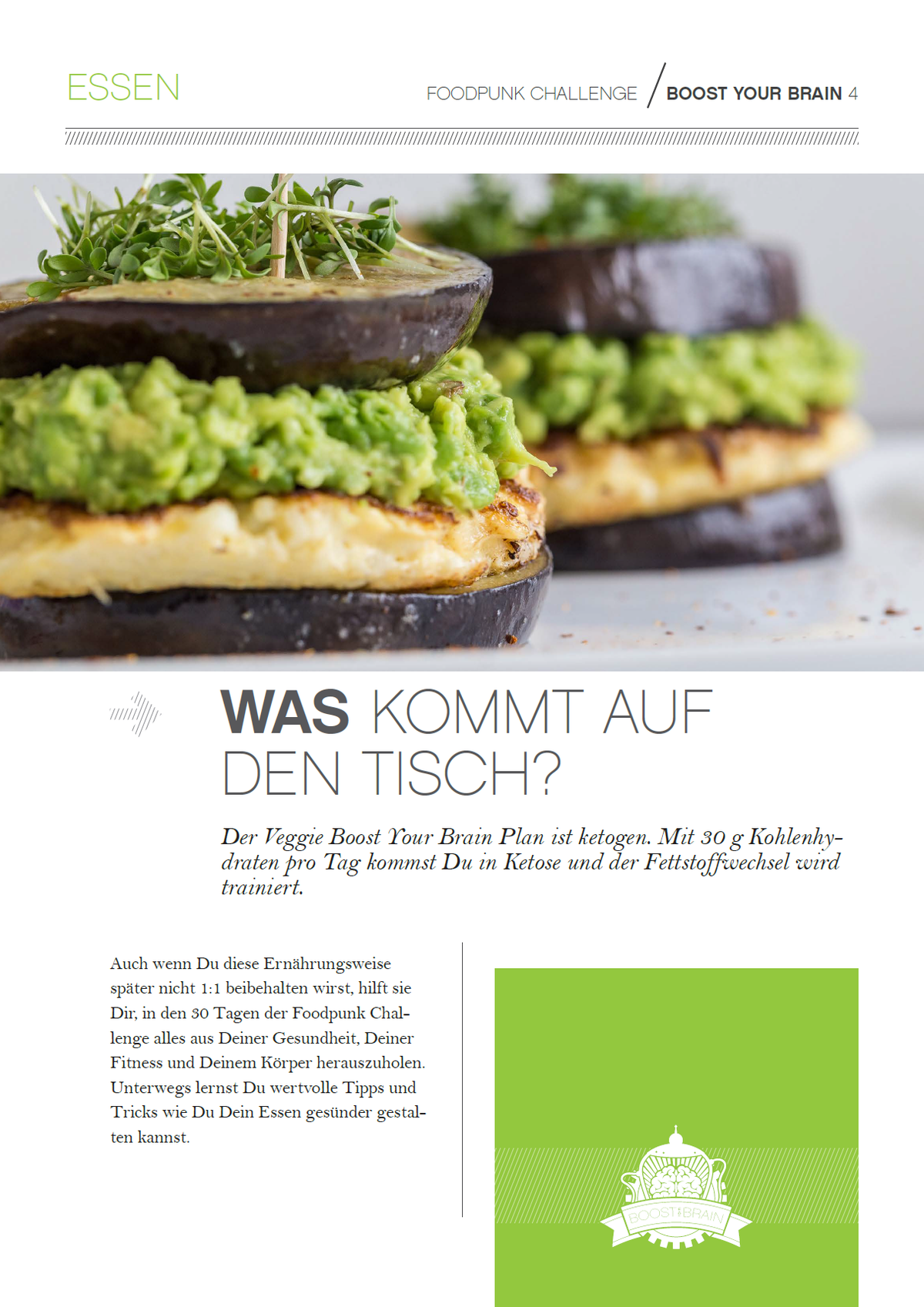 Boost Your Brain Veggie 1500 kcal, 30 Tage vegetarischer Keto Ernährungsplan