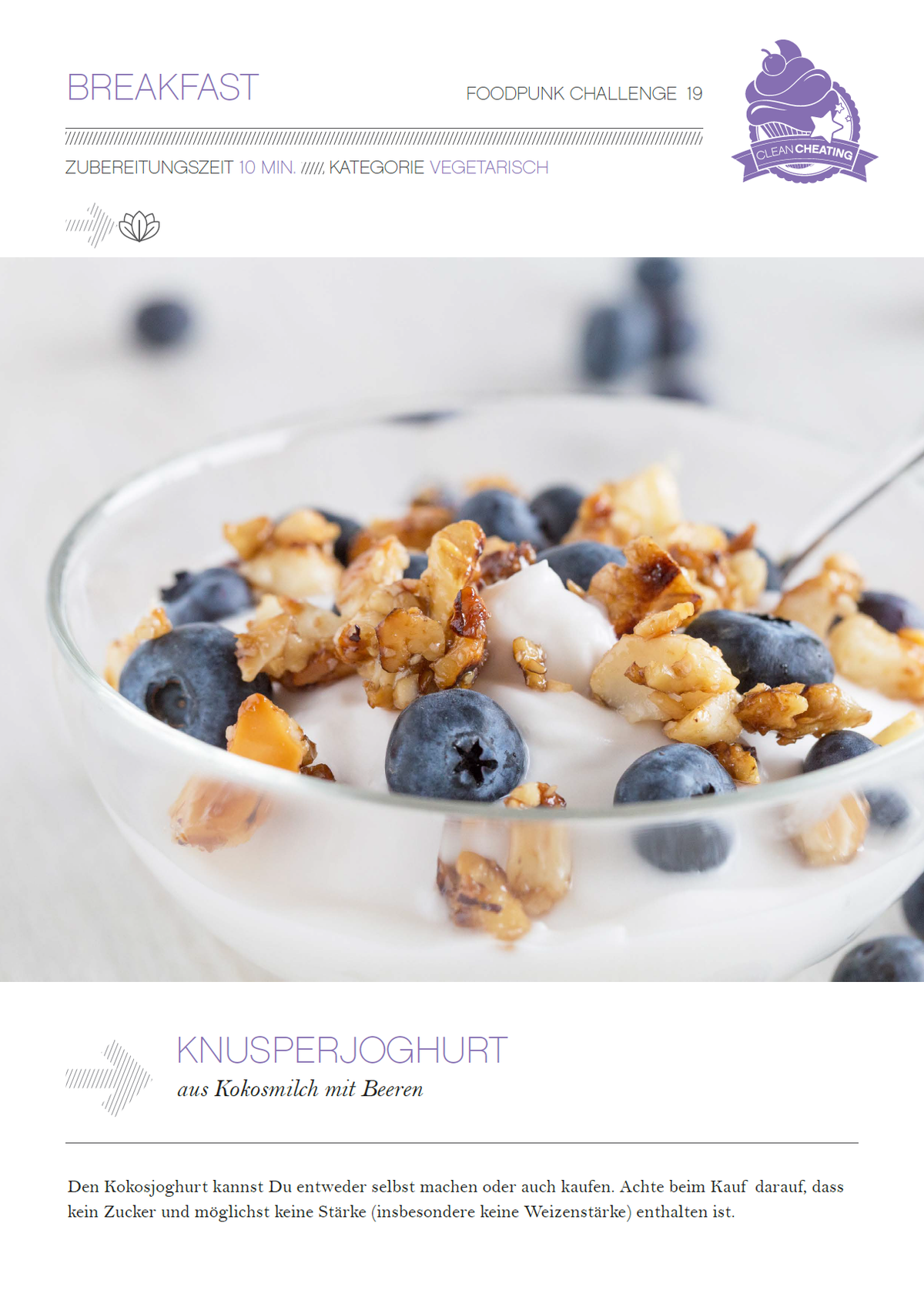 Clean Cheating 1900 kcal, 30 Tage Low Carb Ernährungsplan