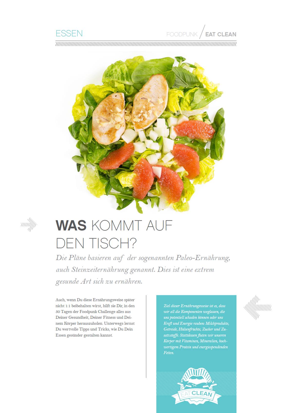 Eat Clean Challenge 1600 kcal, 30 Tage Clean Eating Ernährungsplan